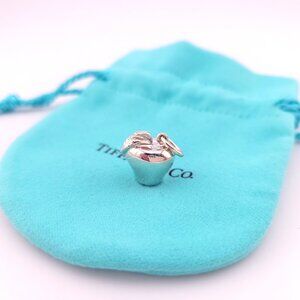 Tiffany & Co. Sterling Silver Big Apple Charm Pendant New York 3D w/ Pouch